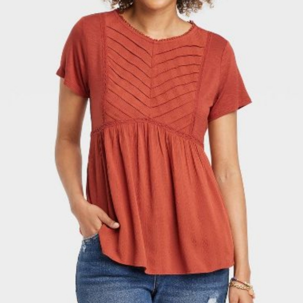XL Knox Rose by Target Short Sleeve Pin Tuck shirt